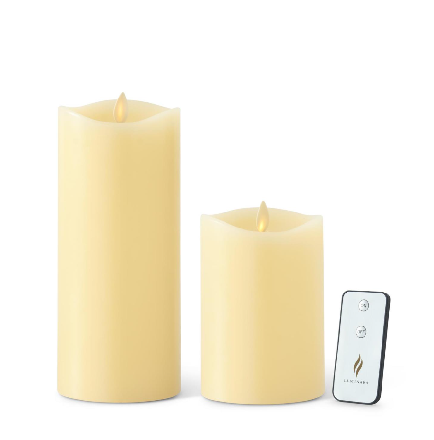 Ivory Wax Luminara Tall Pillar - M