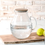 8.5" Glass Pitcher w/ Wood Lid