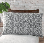 Blue Floral Lumbar Pillow