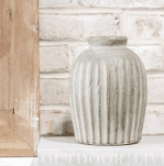 Grey Ridged Vase