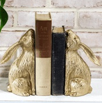 Gold Bunny Bookend Set