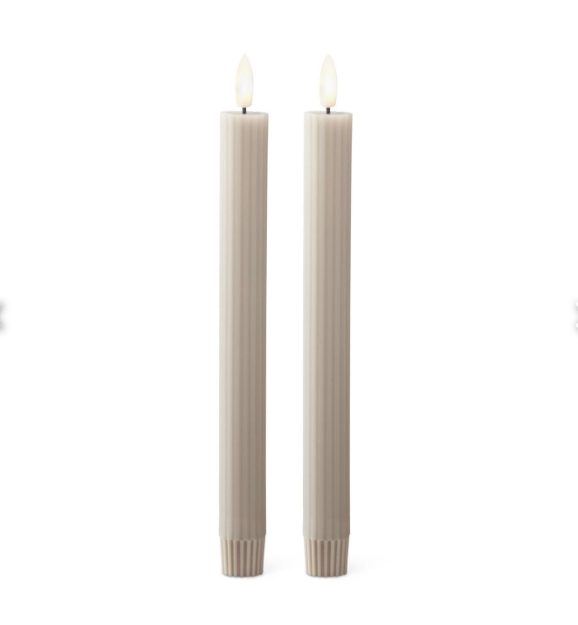 10" Taupe Thin Line LED Taper