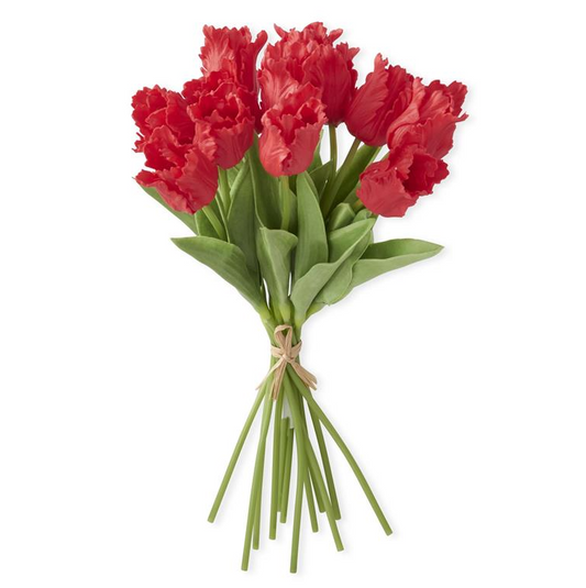 13" Red Real Touch Parrot Tulip Bundle