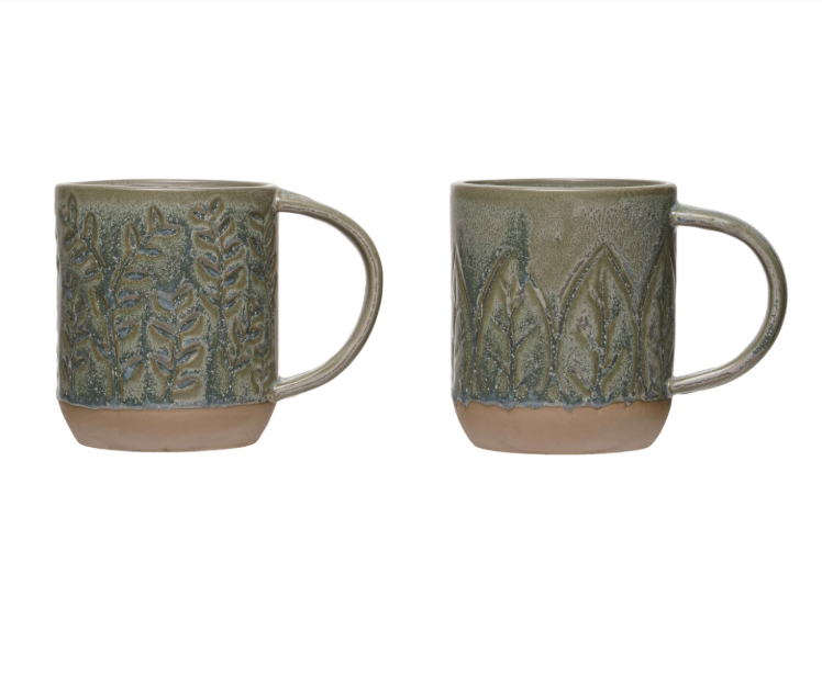 16oz Debossed Green Mug - 2 STYLES