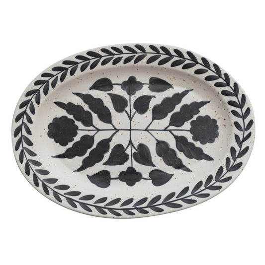 Hand-Painted Matte Stoneware Platter
