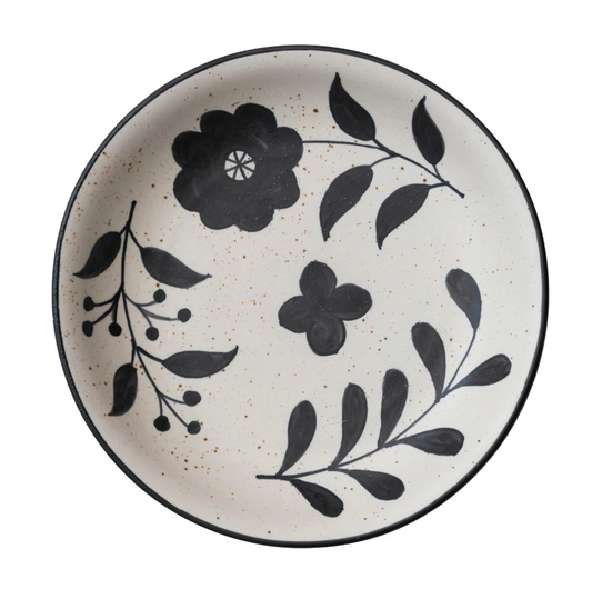 Hand-Painted Matte Stoneware Bowl