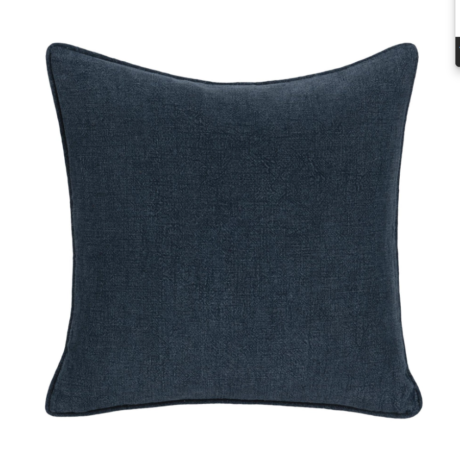 22" Bedford Linen Pillow - Indigo