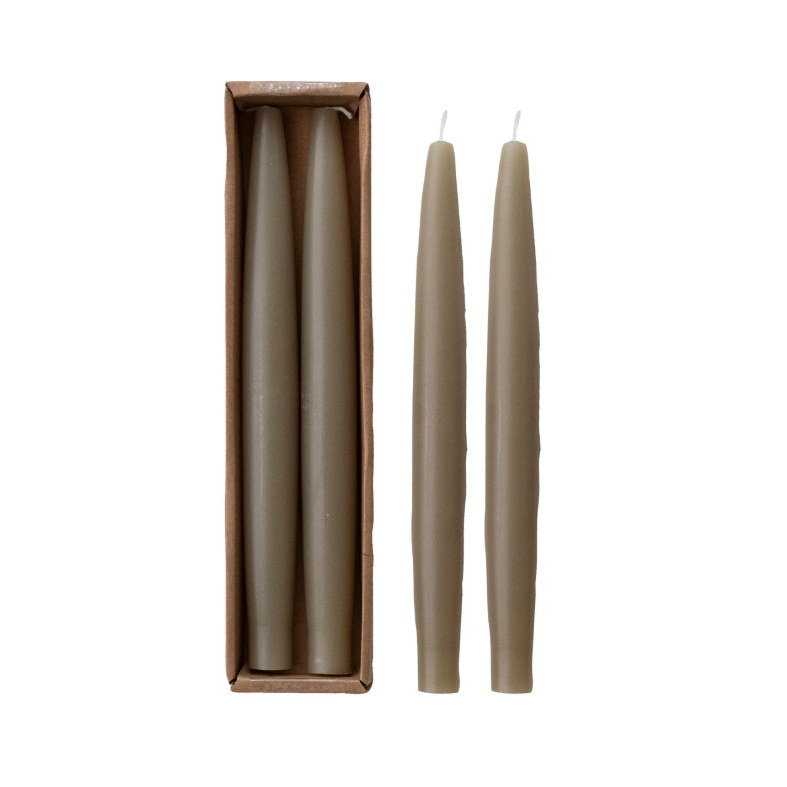 Olive Unscented Tapers - SET OF 2