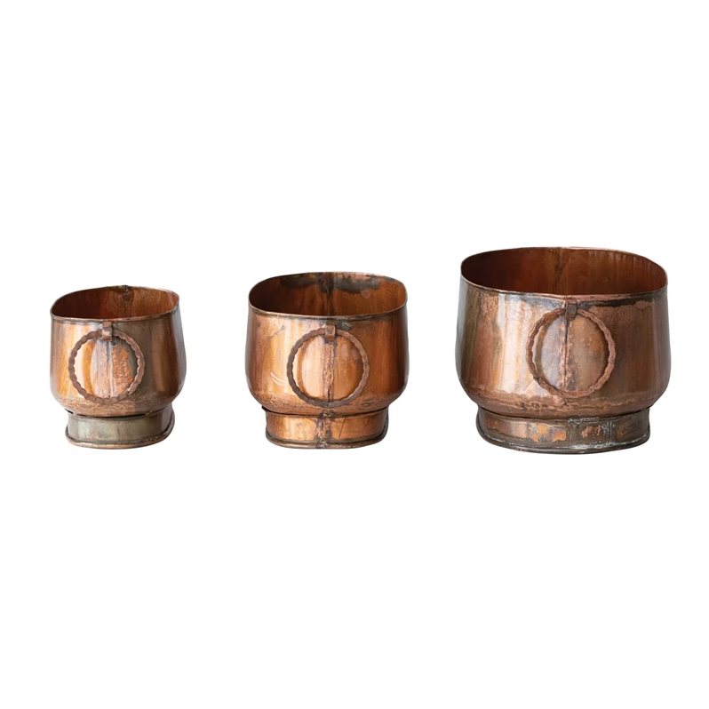 SM - Antique Copper Planter w/ Handles