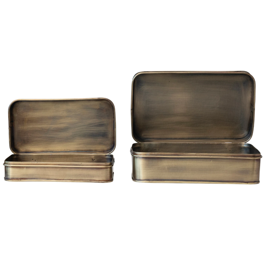Antique Brass Metal Box - L