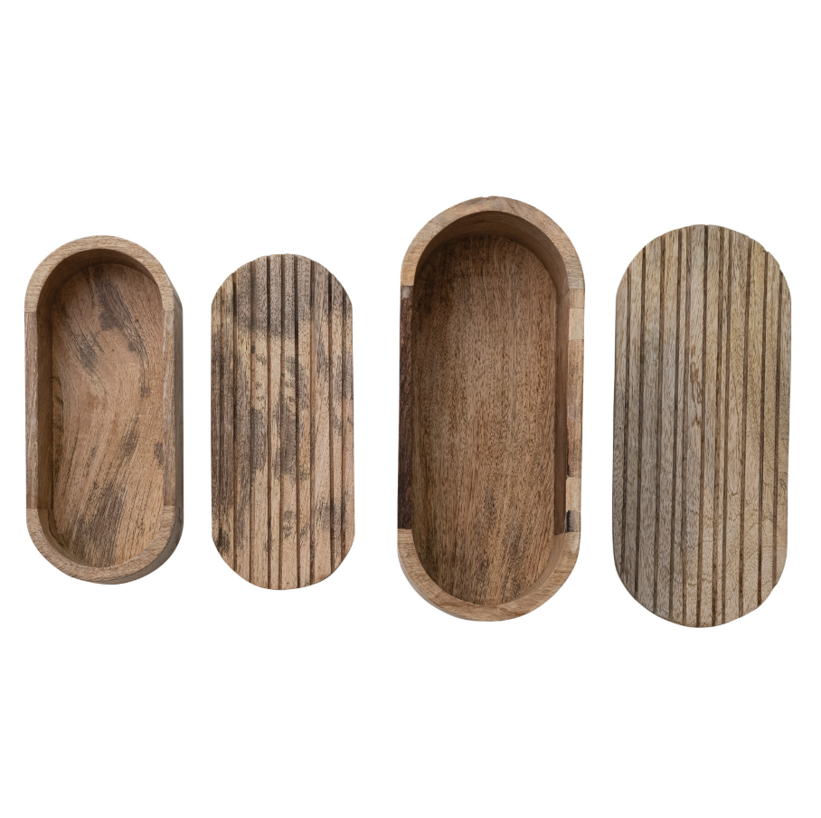 Hand-Carved Mango Wood Box - S