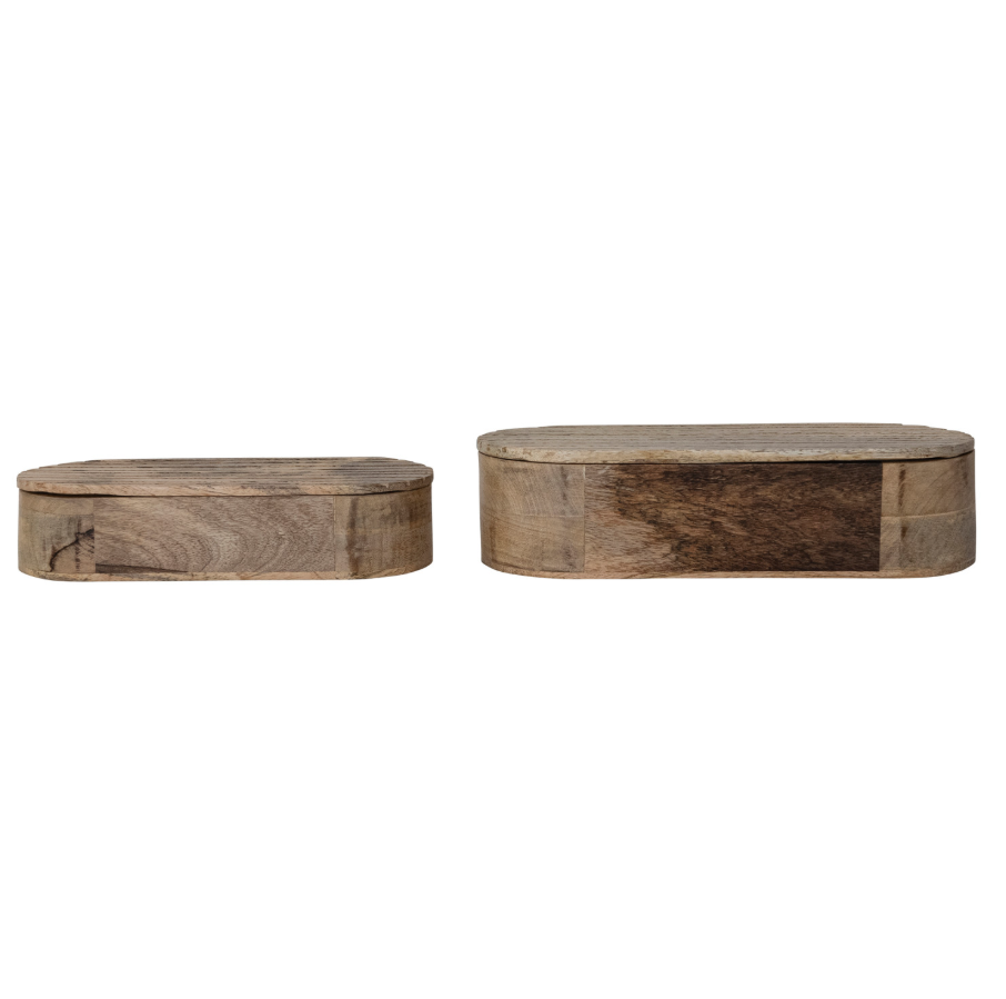 Hand-Carved Mango Wood Box - S