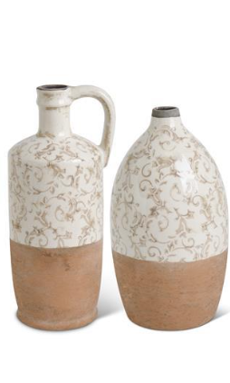 Cream Ceramic Vase - L