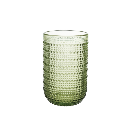 12oz Green Dot Drinking Glass