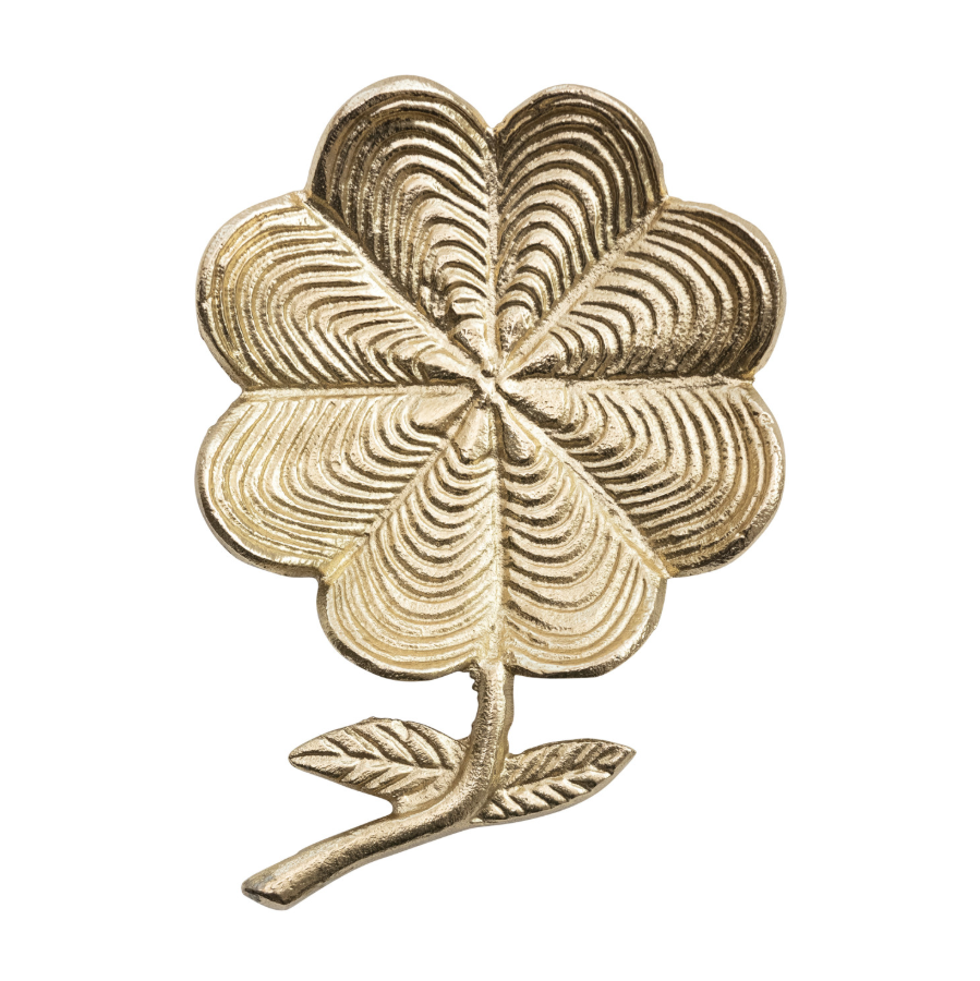 Gold Cast Aluminum Flower Dish