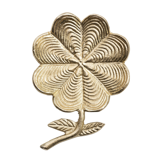 Gold Cast Aluminum Flower Dish