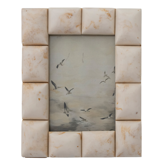 Ivory Marbled Resin Tile Photo Frame