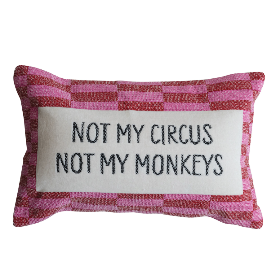 CIRCUS/MONKEYS - Velvet Lumbar Pillow