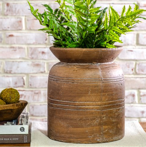 11" Brown Terracotta Vase