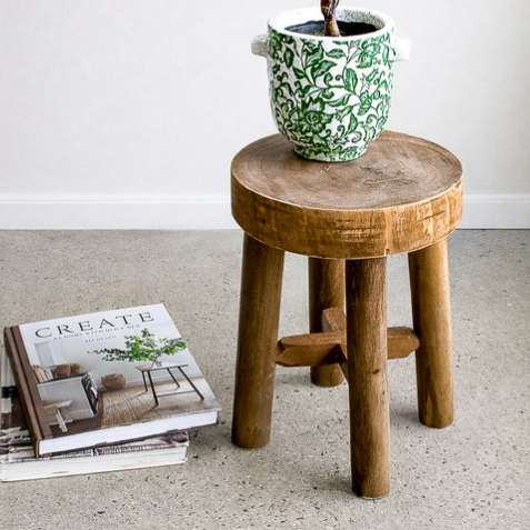14" Natural Wood Stool