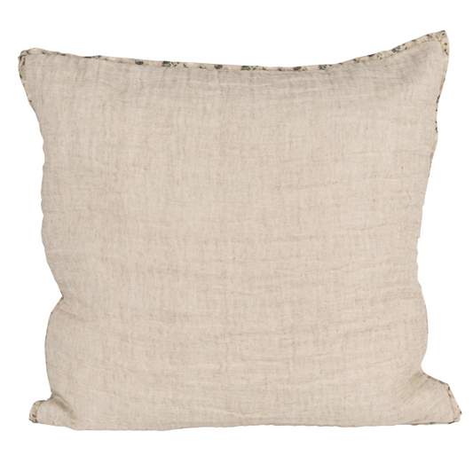 Linen Pillow w/ Patterned Edge