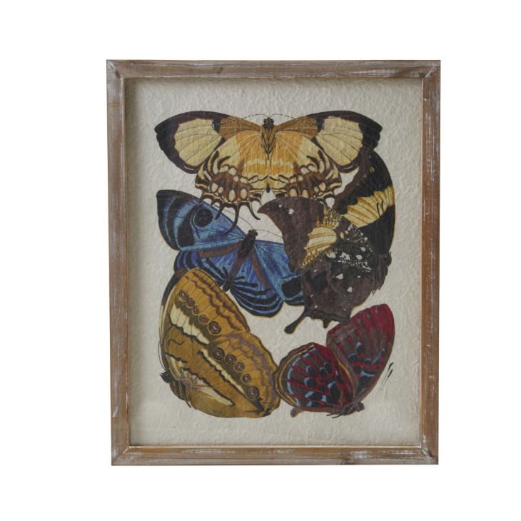 Framed Textured Paper Butterfly Art