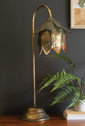 Antique Brass Tulip Table Lamp