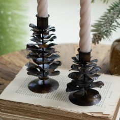 6" ANTQ Pinecone Taper Holder