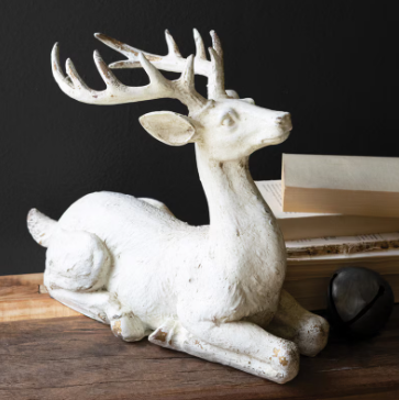 Resting Faux Concrete Deer