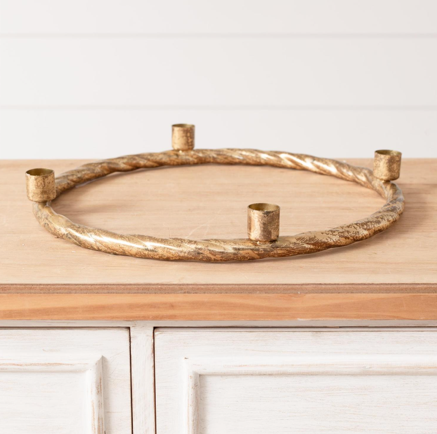 Iron Gold Wreath Candelabra