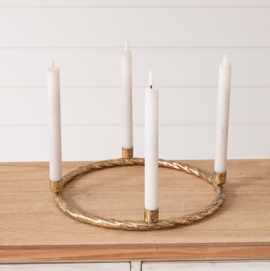 Iron Gold Wreath Candelabra