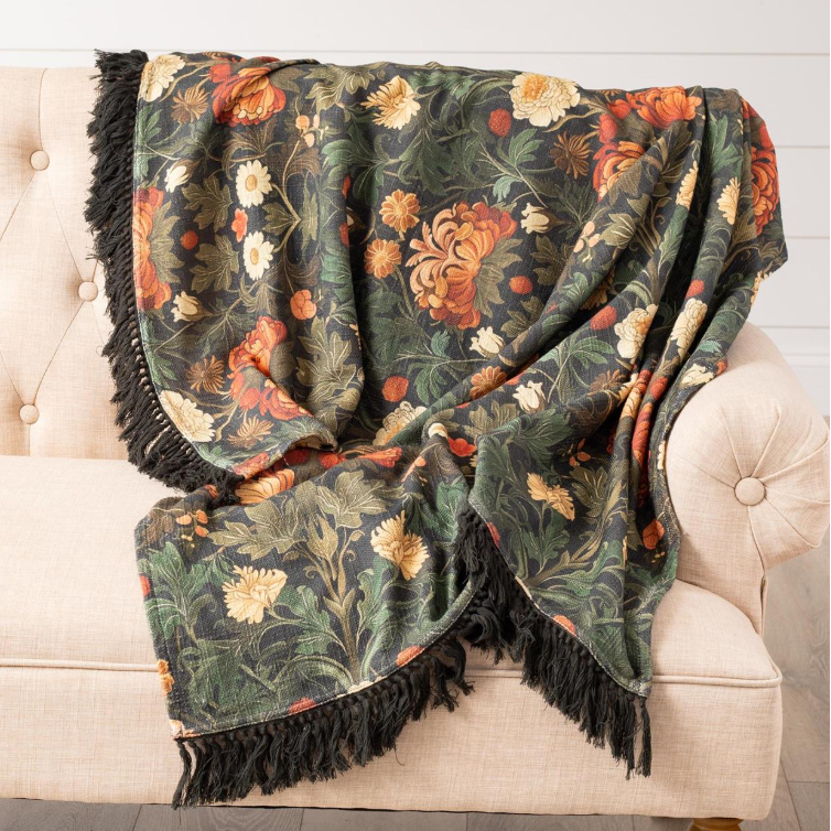 Moody Floral Throw 50x60
