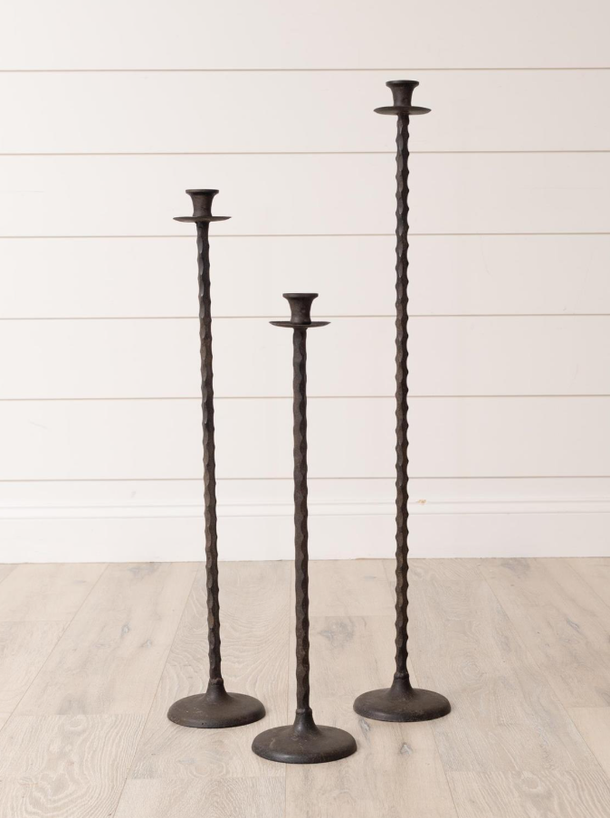 Iron Twisted Floor Taper Holders