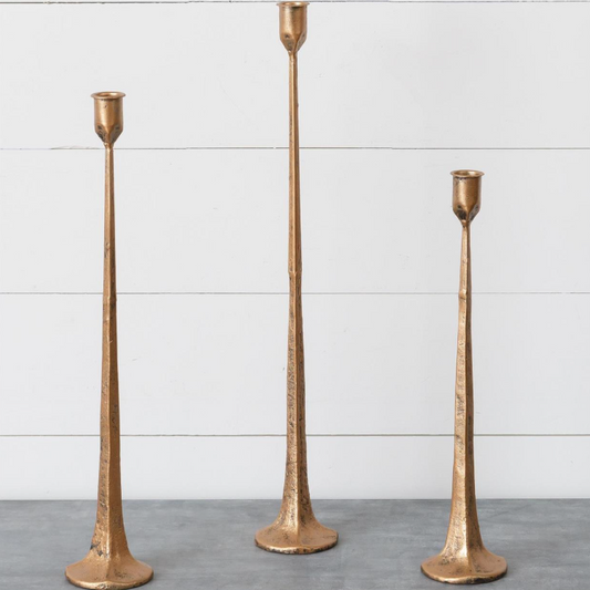 Hand Forged Gold Candle Holder