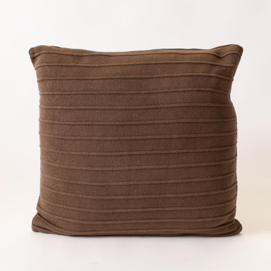 Mocha Ribbed Knit Pillow