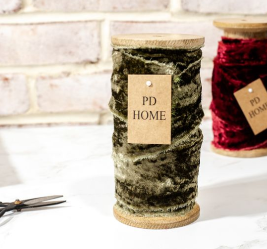 10YD Olive Velvet Ribbon