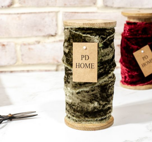 10YD Olive Velvet Ribbon