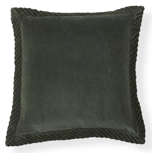 Flange Edge Velvet Green Pillow