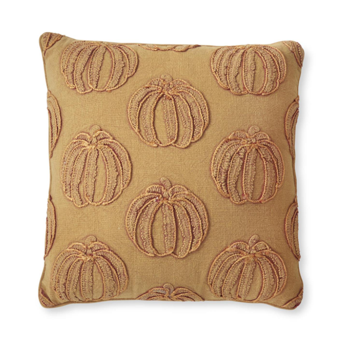 OR Embroidered Pumpkin Pillow