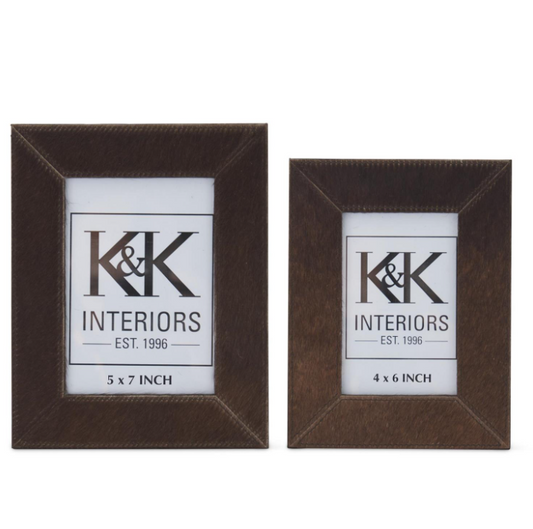 5x7 Brown Hide Photo Frame