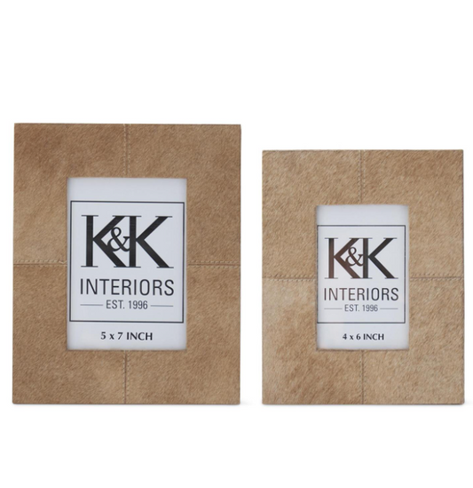 4x6 Tan Hide Photo Frame
