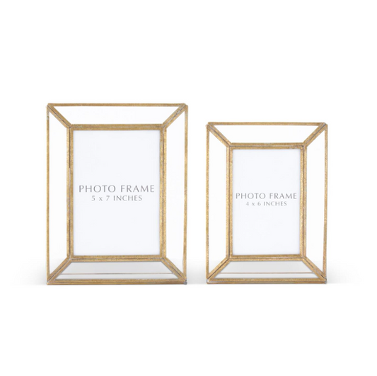 5x7 Glass + Gold Metal Frame