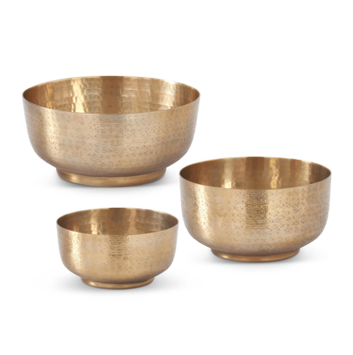 Textured ANTQ Gold Footed Bowl