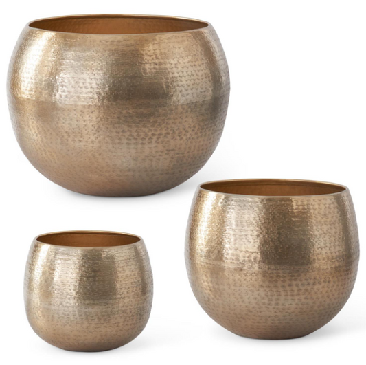Antiqued Textured Metal Nesting Pot
