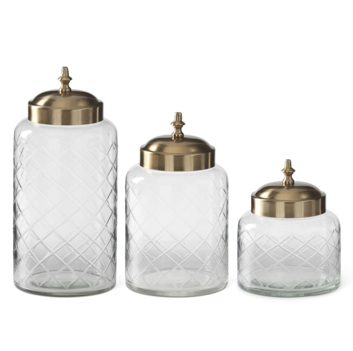 Etched Glass Container - M
