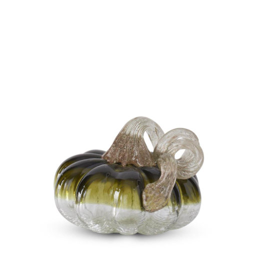 Crackled Handblown Glass Pumpkin