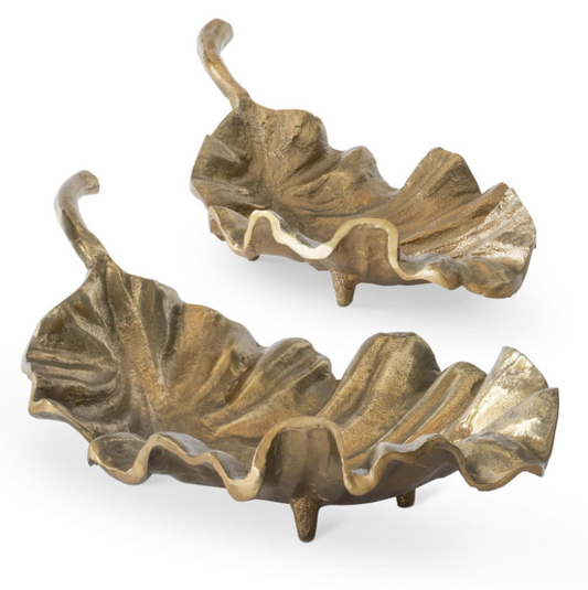 Brass Metal Leaf Tray - LG