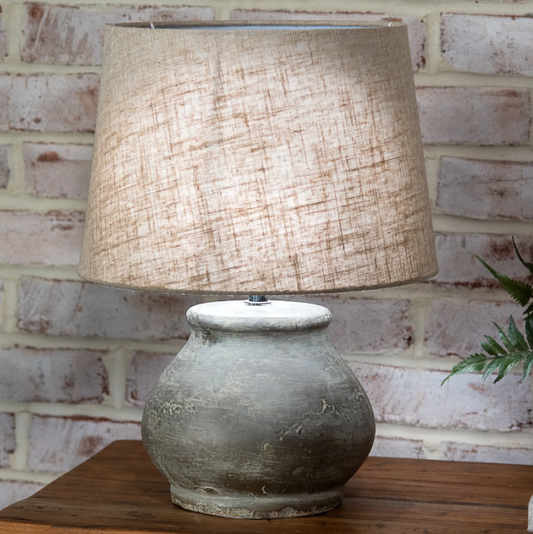 Grey Terracotta Lamp