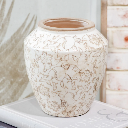 Beige Heirloom Vase 8.3"