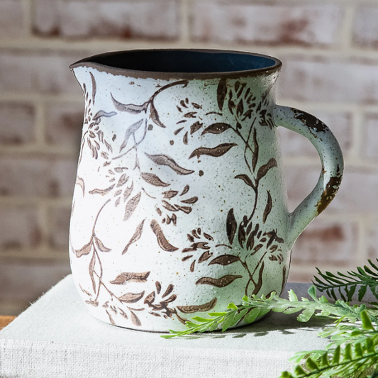 Painted Leaf Pitcher/Vase